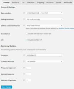WooCommerce General Options